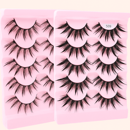 5 Paires de Faux Cils Effet Mouillé | Nymphe Beauty